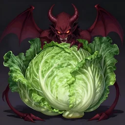 a demonic cabbage, anime art style, highly detailed, 4 k, 8 k, trending on art station