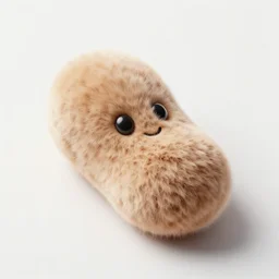 a fur covered jelly bean shape