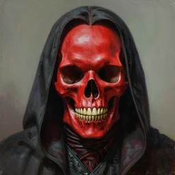 ultra realistic portrait painting of red skull as voldemort, art by frank frazetta, 4 k, ultra realistic, highly detailed, epic lighting