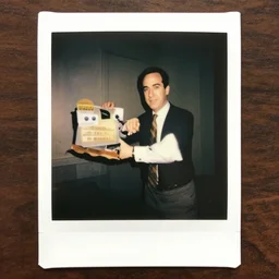 polaroid of cosmo kramer robbing a bank