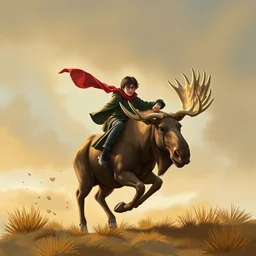 harry potter riding a moose