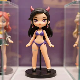 cartoon occult bikini model toy on display