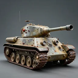 promotional photograph of an atompunk tank (1955), retrofuture