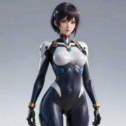 beautiful image of a human like anime android in a thight plugsuit, high quality, highly detailed, 4 k, drawn by wwpgi, trending on artstation, digital art, rendered in unity 3 d