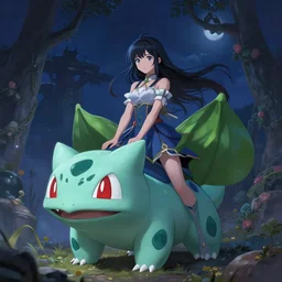 a girl from final fantasy live action, cosplaying as bulbasaur, evocative, mystical night, very very very very detailed, award winning, masterpiece digital painting by greg rutkowski, alex grey, artstation, 4 k wallpaper