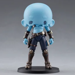 destiny commander zavala!!!!!!!!!!!!!!!!!!!!!!!!!!, an ( ( ( ( ( ( ( anime ) ) ) ) ) ) ) nendoroid of commander zavala, male figurine, destiny 2, light - blue skin and bald!!!!!!!!, detailed product photo