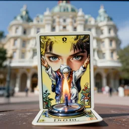 cinestill 5 0 d, 8 k ; esoteric ultra realistic ran meets ronin ( 1 9 9 0 ) film still negresco scene in frontiers in macro porcelain photography june closeup 3 / 4 portrait edition, hyperrealistic real - life burning dj pilot tarot card porcelain occult figurine, eye contact, tilt shift seinen manga wide shot zaha hadid scene background