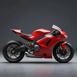 detailed design, prototype of next Gen    concept red minimalistic motorcycle, Japanese engineering,  blade runner style, 3d,  photorealism