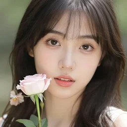 beautiful photorealistic flower avatar woman