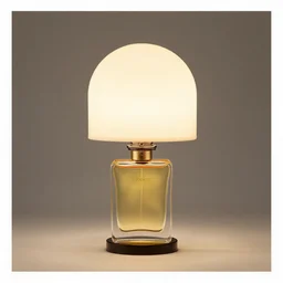 table lamp designed by hermes in the shape of perfume, advertising photography