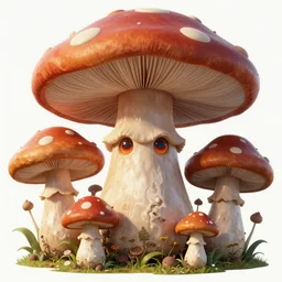a mushroom man monster, large eyes, 4 k, 8 k, super detailed, masterpiece, trending on art station, highly detailed, full hd, in kentaro miura art style