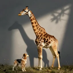 giraffe with the proportions of a dog