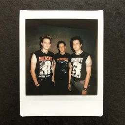a found polaroid photo of punk trash humpers in the backrooms