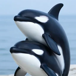 a woman in a orca cosplay posing for the camera, blue eyes