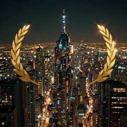 a 3 5 mm photo of a vast city with cybernetic details led lights and neon with chrome details, dark, chiaroscuro, splash art, movie still, bokeh, canon 5 0 mm, cinematic lighting, dramatic, film, photography, golden hour, depth of field, award - winning, anamorphic lens flare, 8 k, hyper detailed, 3 5 mm film grain