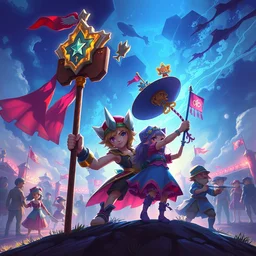 brawlstars character carnival, digital painting by akihiko yoshida, beautiful