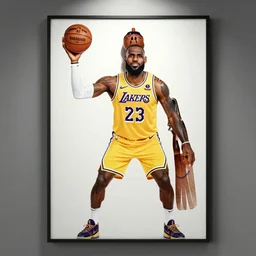 a basketball poster of lebron james, spotlight photography, epic poster, sports poster