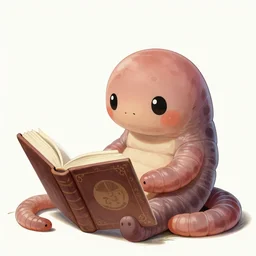ultra realistic illustration, small cute earth worm!!!!! reading a book! anime, intricate, elegant, highly detailed, digital painting, artstation, concept art, smooth, sharp focus, illustration, art by hayao miyazaki