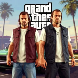 Bogandoff Twins in Grand Theft Auto 5 cover art, epic, 4k resolution, extremely detailed, very sharp, artstation, digital art, vibrant,