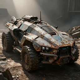 an armored futuristic sci fi vehicle, unreal engine, cinematic lighting, texture rust, texture electronic circuit