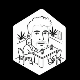 vector drawn minimalistic line portrait of quintessential australian themed cannabis cafe, isometric, ink, digital art, shading layer complete