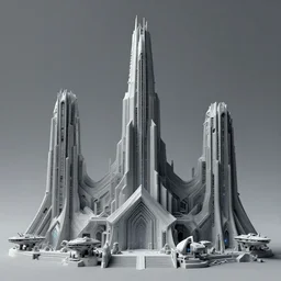 3 d sculpt of a minimalist cyberpunk futurist angular cathedral architecture evil gothic tron arcane ruins, warhmmer 4 0 k scifi tower spaceship inspired by the matrix, lotr, star wars, ilm, beeple, star citizen halo, mass effect, starship troopers, elysium, the expanse, high tech industrial, artstation unreal