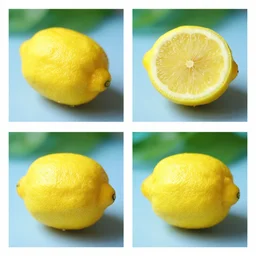 an array of 2 by 2 photographs of a lemon