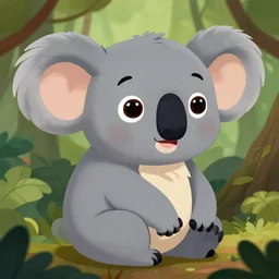 beautiful detailed cute character design of a cartoon koala, tlk, tlk, in the style of'the jungle book'profile pic. deviantart adoptable, style of maple story and zootopia, portrait studio lighting by jessica rossier and brian froud in the style of disney balto, artstation deviantart alphonse mucha
