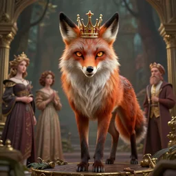 👑 🦊, highly detailed, professional digital painting, unreal engine 5, photorealism, hd quality, 8 k resolution, cinema 4 d, 3 d, cinematic, art by artgerm and greg rutkowski and alphonse mucha and loish and wlop
