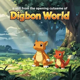 “ a still from the opening cutscene of digimon world ”