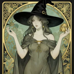 artnouveau witch woman