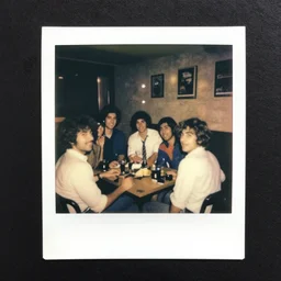a club in New York in the 80s, polaroid