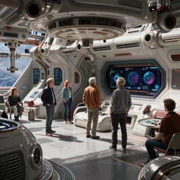 deck of a spacestation, intense sci - fi details, realism, stunning photo - quality, bright and happy, movie - quality, futuristic, technology, cinematic atmosphere, muted colours, guardians of the galaxy - style 4 k, arnold render, trending on artstation, cgsociety