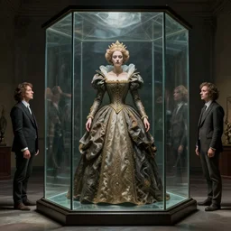 queen in a glass prison, masterpiece by Edgar Maxence and Ross Tran and Michael Whelan, gustav dore, 8k, octane render