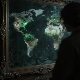 a world on the other side of a mirror, spooky lighting, artstation, 8 k, extreme detail, surreal