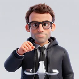 emmanuel macron as a rapper gangster, digital art, 8 k, 3 d