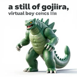 “ a still of gojira, virtual boy graphics aesthetic ”