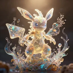 ( pokemon ) creature creature underwater in a alaska, backlit, warm tones, bioluminescent bioluminescent translucent translucent : : by michal karcz, daniel merriam, victo ngai and guillermo del toro : : ornate, dynamic, particulate, intricate, elegant, highly detailed, centered, artstation, smooth, sharp focus, octane render, 3 d