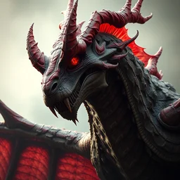 close up profile of a dirty, rotten, blood soaked, horrific, evil, demonic, kaiju moth dragon, alphonse mucha, rhads, ross tran, artstation, artgerm, octane render, 1 6 k
