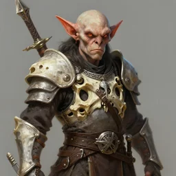 a detailed portrait of a goblin warrior dressed with a bone armor, by justin gerard and jesper ejsing, digital art, realistic painting, dnd, character design, trending on artstation