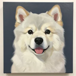 cute dog painted in style of alex grey, koyoharu gotouge