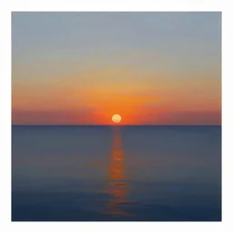 a beautiful painting of a calm and serene sea landscape at sunset by hiroshi sugimoto and mark rothko, trending on artstation,