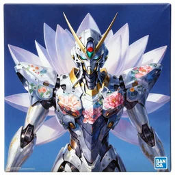 futuristic nymphaea mecha waterlily upper body, sepals forming helmet, floral details, nymphaea, 8 k hd resolution, barbatos gundam with floral inlay, bandai box art, star trek, makoto kobayashi, frank gehry, raymond swanland