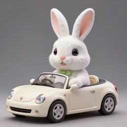 easter bunny riding a convertible, studio photo, high quality