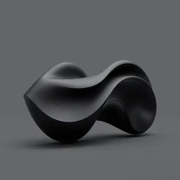 planar flow form, very distant shot render matte black, centered on studio gray background, electronic high tech, futuristic organic shape, all black design by nicole norris, james dyson, jonathan ive, braun design, technologic design, octane engine render, product concept, unreal engine 6 render, aerodynamics