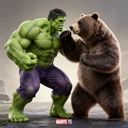 hulk punching a bear in the face, marvel studios marketing, hq