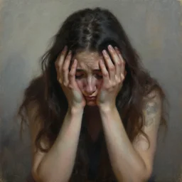 a highly detailed oil painting meant to represent immeasurable sadness and despair