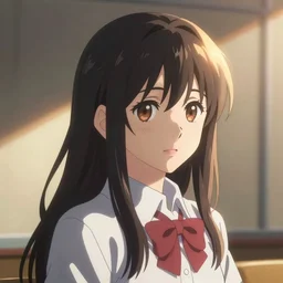 character portrait of  high school girl in the style of kyoto animation, in simple back ground, trending on art station