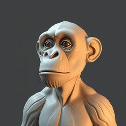3 d cell shaded portrait painting of cute ape statue, 3 d cell shaded cubism, in the style of picasso 3 d cell shaded, elegant, highly detailed, artstation, art by picasso 3 d cell shaded unreal engine
