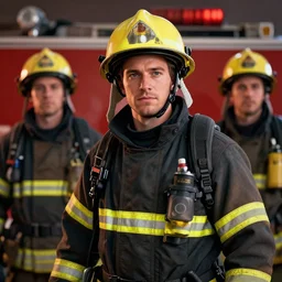 portrait of fireman _ jeck, 8 k uhd, unreal engine, octane render in the artstyle of finnian macmanus, john park and greg rutkowski